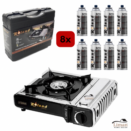 Roland Mobiele Gaskookstel - Camping kooktoestel - Picknick gasfornuis - Noodpakket gas