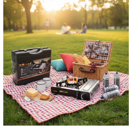 Roland Mobiele Gaskookstel - Camping kooktoestel - Picknick gasfornuis - Noodpakket gas