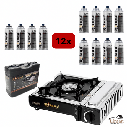 Roland Mobiele Gaskookstel - Camping kooktoestel - Picknick gasfornuis - Noodpakket gas