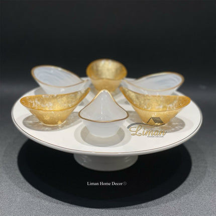 S & P Taartplateau 32cm met gouden rand Era