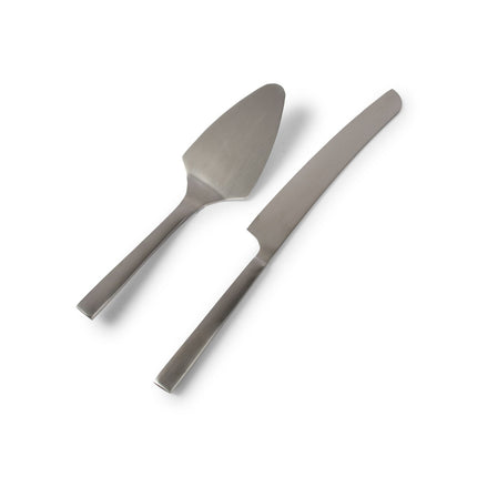 S & P Taartschep en mes set zilver Equip