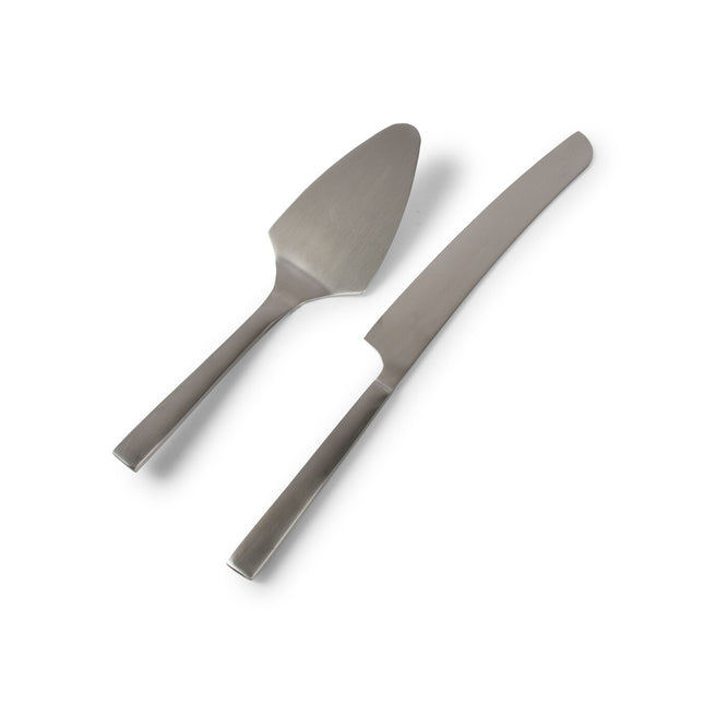 S & P Taartschep en mes set zilver Equip