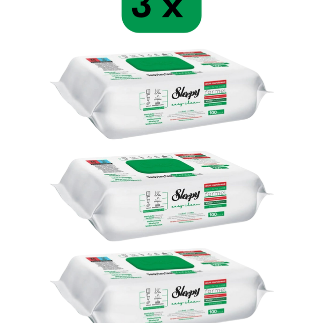 Sleepy 3 PAK Sleepy Reinigingsdoekjes met wit zeep schoonmaakdoekjes ( GROEN )