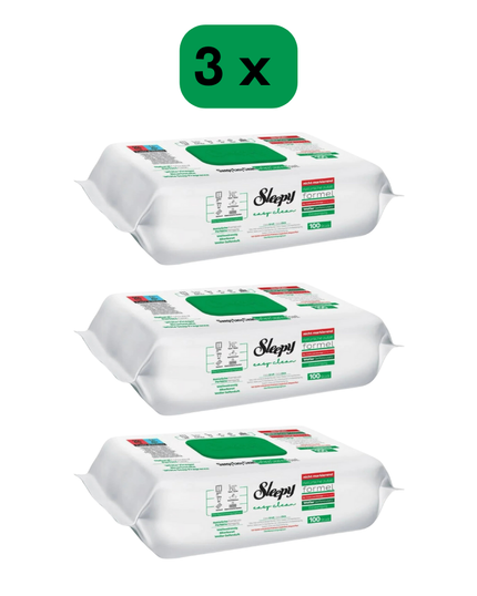 Sleepy 3 PAK Sleepy Reinigingsdoekjes met wit zeep schoonmaakdoekjes ( GROEN )
