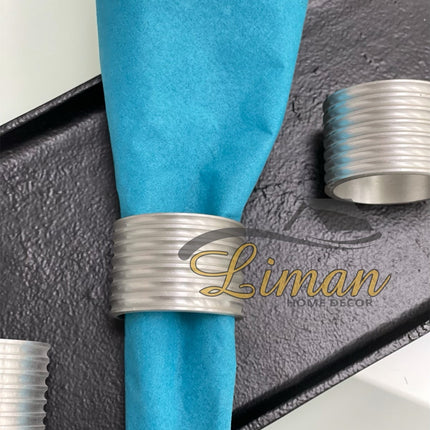 S|P Collection Centro Servetring 4 cm Lijn Zilver 4 Delig