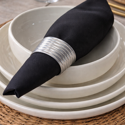 S|P Collection Centro Servetring 4 cm Lijn Zilver 4 Delig