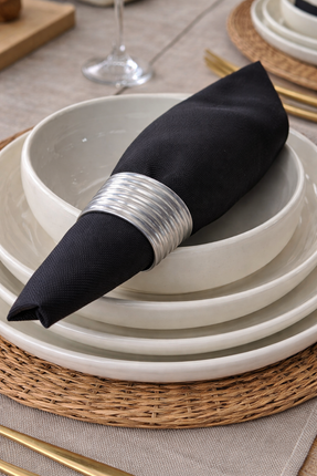 S|P Collection Centro Servetring 4 cm Lijn Zilver 4 Delig