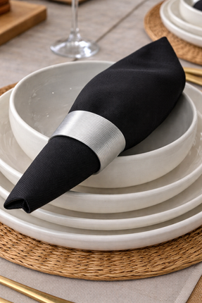 S|P Collection Centro Servetring 4 cm Lijn Zilver 4 Delig