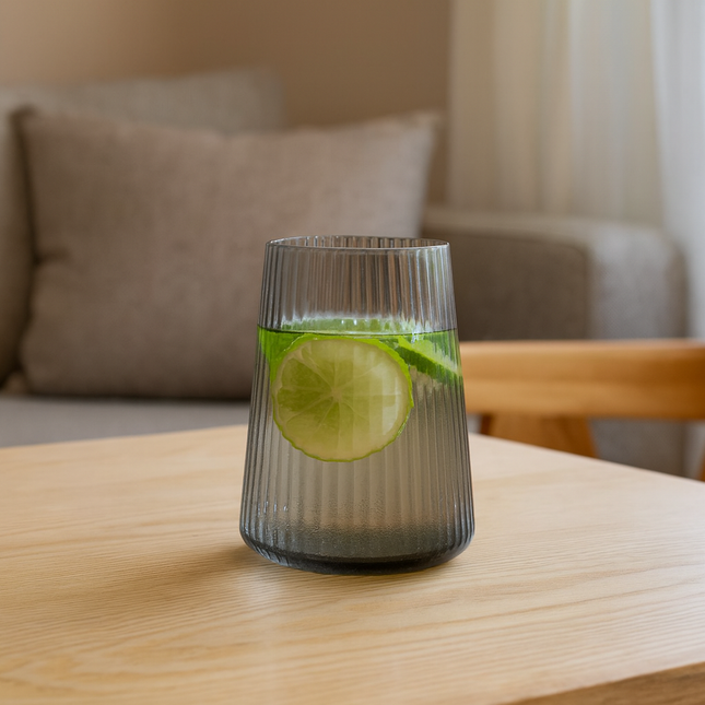 S|P Collection Glas 30cl smoked Ray - set/4