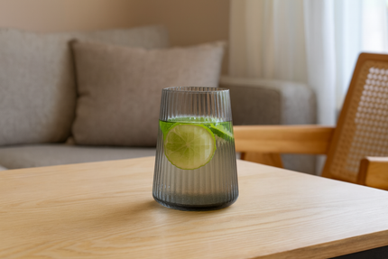 S|P Collection Glas 30cl smoked Ray - set/4