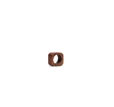 S|P Collection Servetring 4,5x4,5cm vierkant hout Moku - set/4