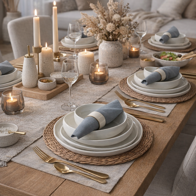 S|P Collection Servetring 5cm wit/goud Centro - set/4