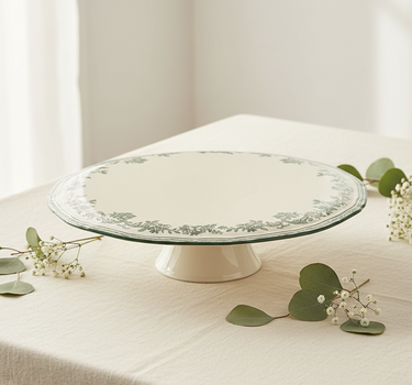 TAARTPLATEAU 32,5XH9CM GREEN CYRIL