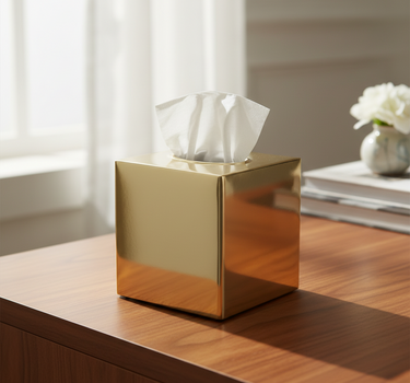 Vanity Taschentuchbox 12,5x12,5xH12,5cm gold