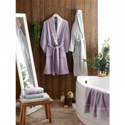 TAC TAC ALCANAR 6-DELIG BADJAS SET LILA-GRIJS