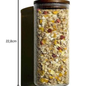 ZH Acacia Voorraadpot Stripe | 2 stuks | 1500 ml