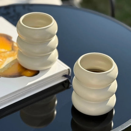 ZH Bobble keramieken Mok Beige | 2 Delig