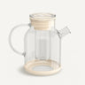 ZH Glazen theepot met filter 1,5L – Borosilicaat glas – Beige
