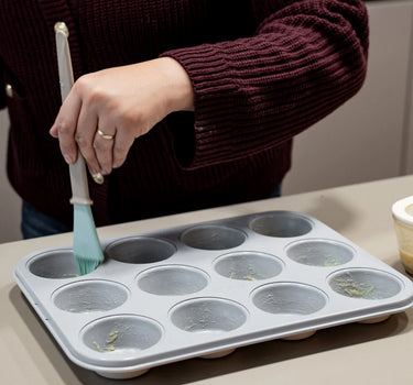 ZH Keramische muffinvorm beige – 12-Vaks, PFAS-vrij, Antiaanbak