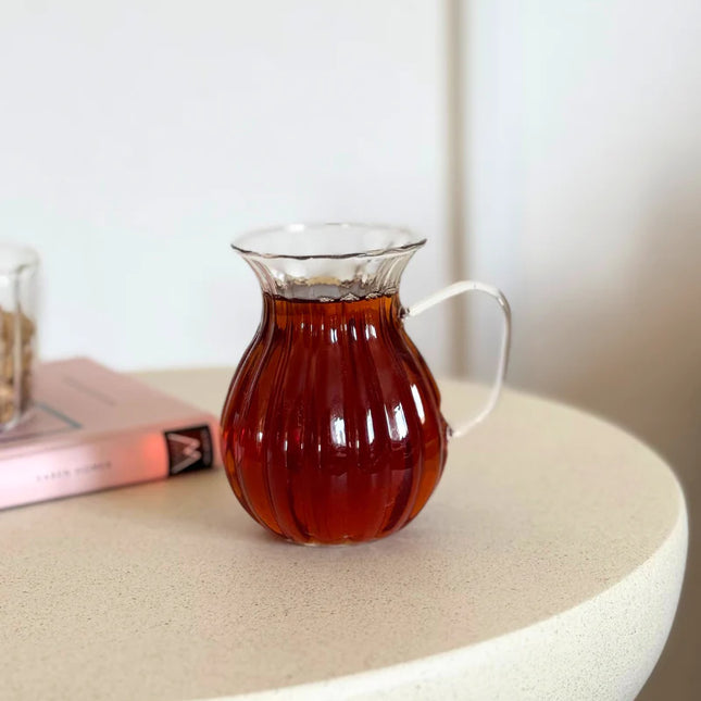 ZH Ribbled Tombik Borosilikat Theeglazen 6 Delig 175 ml